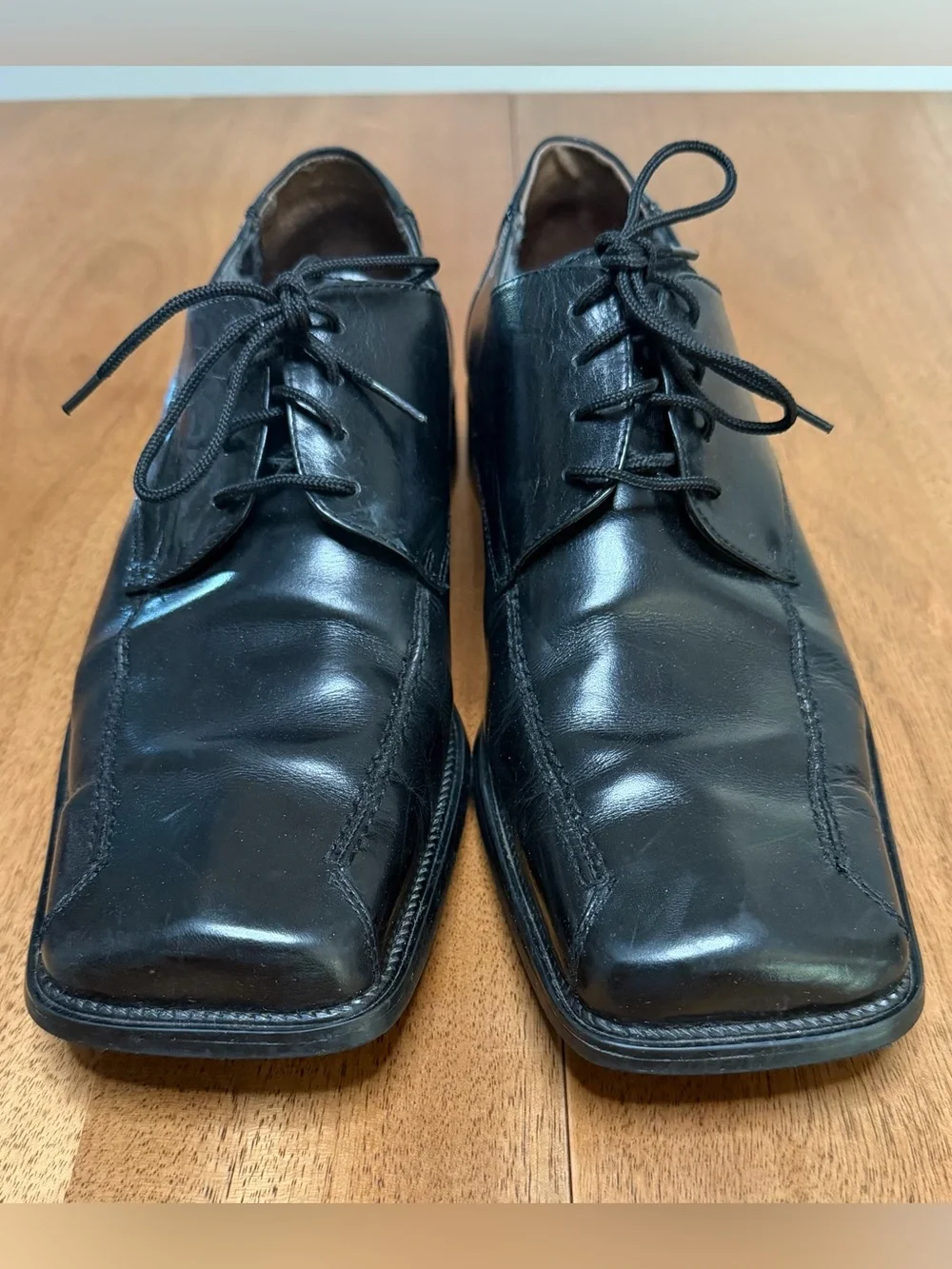 Stacy Adams - Men’s Oxford Square Toe Dress Shoes | Black Leather | Size 9.5
